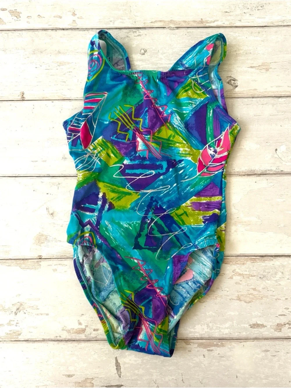 Illusions 6/6x Girls Dance Gymnastics Leotard Blue Green Color Size 6 6x Kids